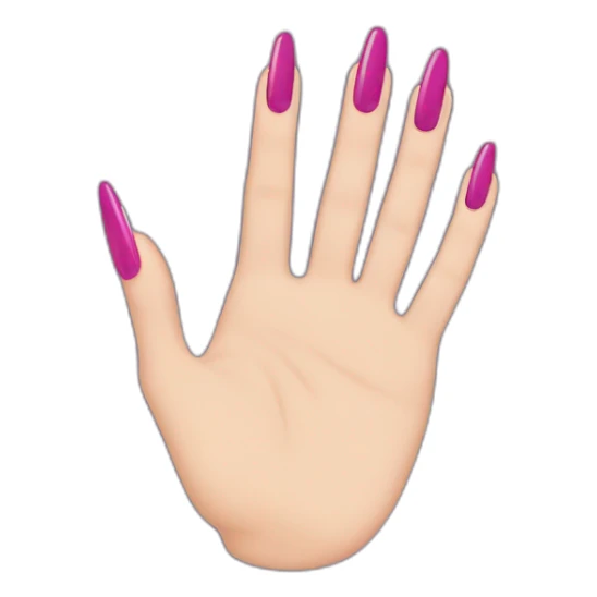 Hand rock sign with long nails and nail polish sticker