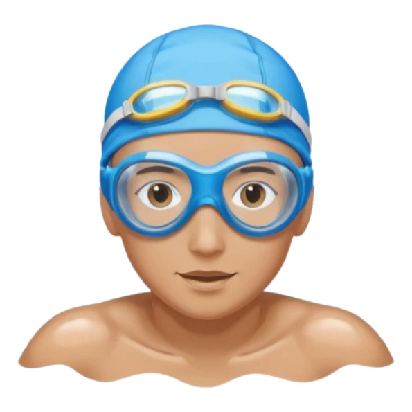 person swimming laps in pool zoomed out showing lap swiming  sticker