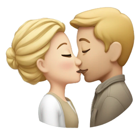 White people kissing sticker