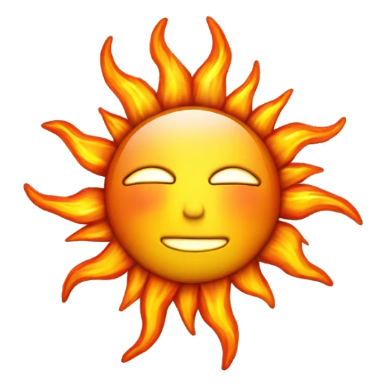 Realistic looking sun made of fire sticker