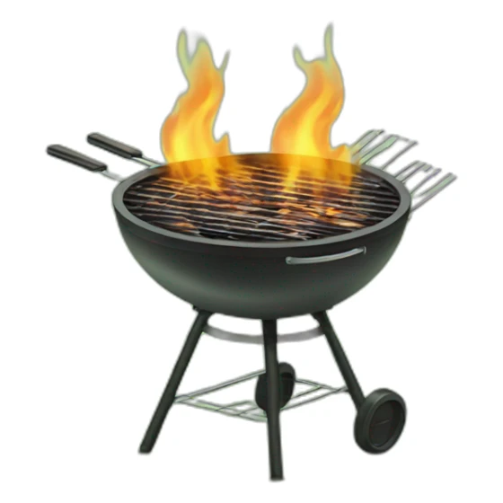 A barbecue that burns in pale green flames sticker
