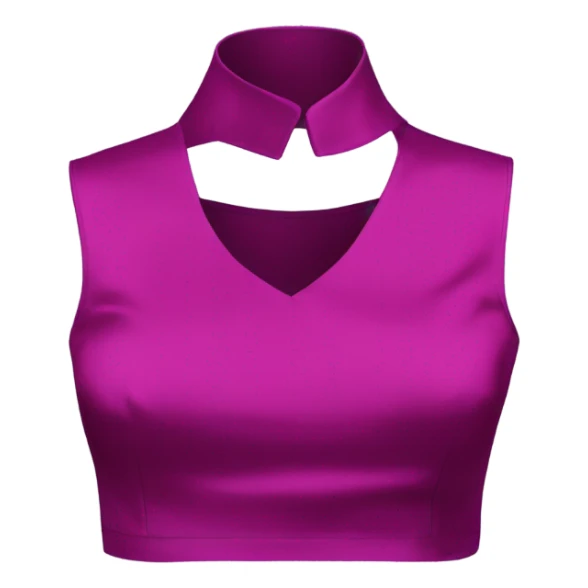 Realistic magenta cut out silk crop top blouse. sticker