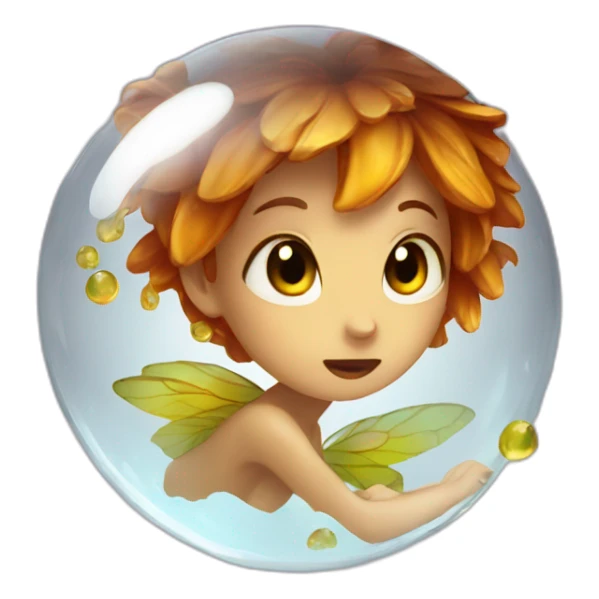 Fairy trapped in a drop of amber sticker
