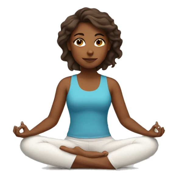 Brown girl sitting in a yoga position sticker