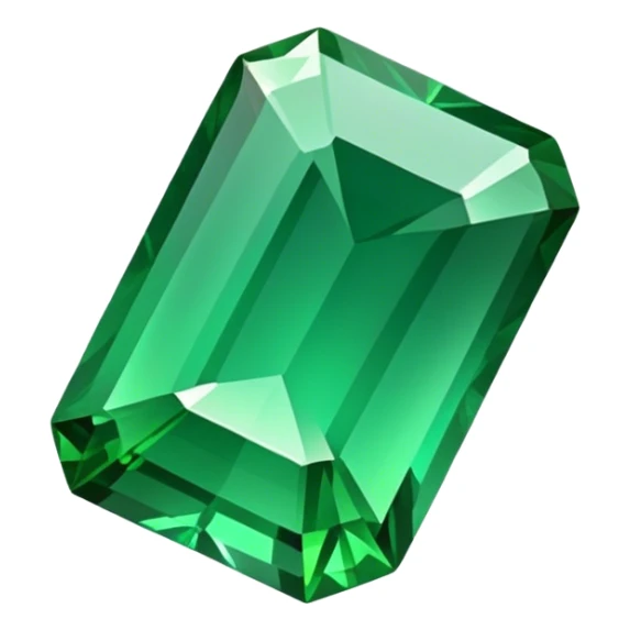 cinematic-realistic-emerald-emoji,-deep-and-lush,-with-a-vibrant-green-hue-that-catches-light,-creating-a-brilliant,-sparkling-effect-across-its-polished-surface.--large-emerald-rectangle-cut,-the-facets-of-the-gem-catch-the-light-in-rich sticker
