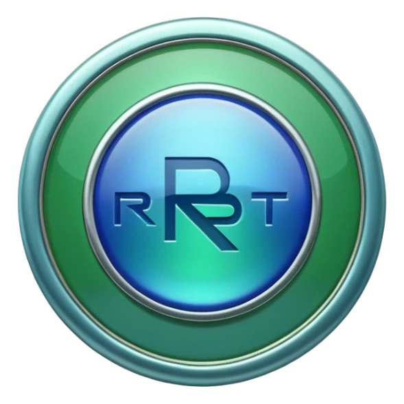 Blue and green Badge that says RBT sticker