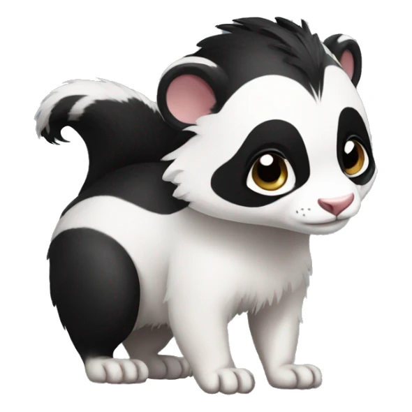 Cute skunk-panda-ferret-hybrid full body sticker