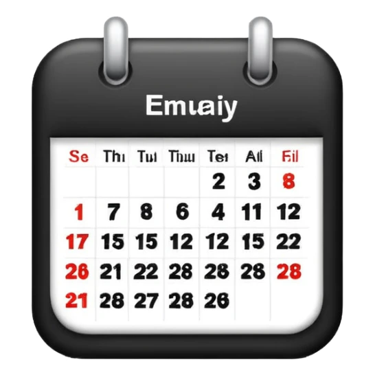 black and white calendar emoji sticker