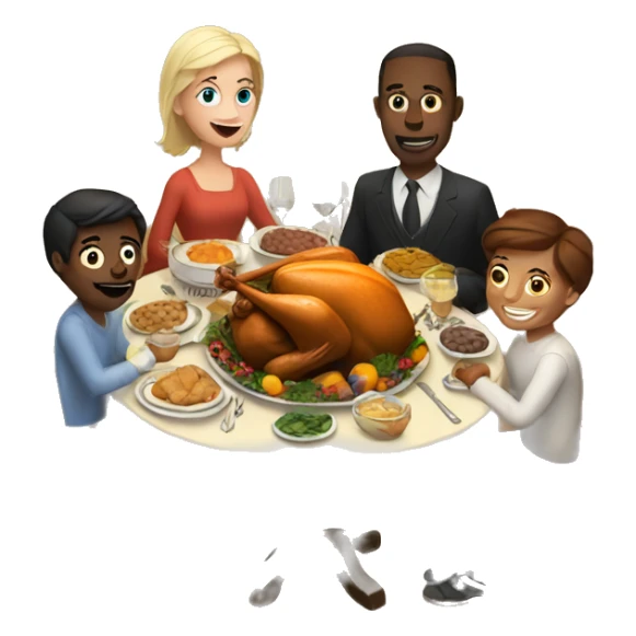White family Thanksgiving dinner  sticker
