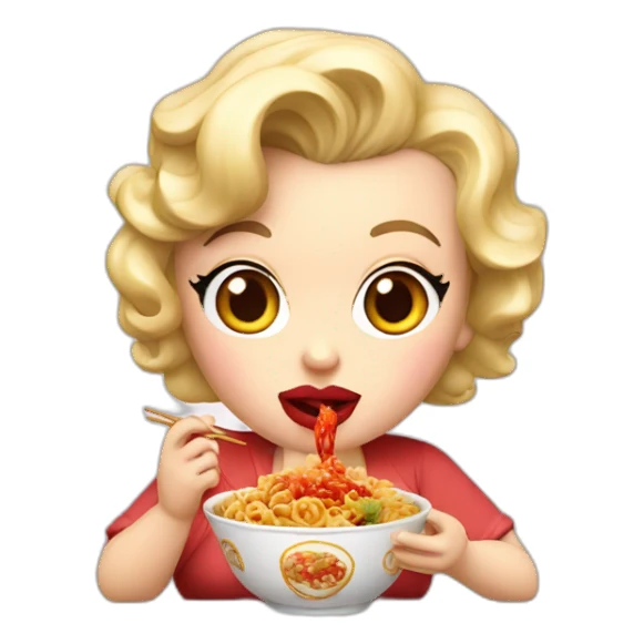 Marilyn monroe eating chinese food sticker