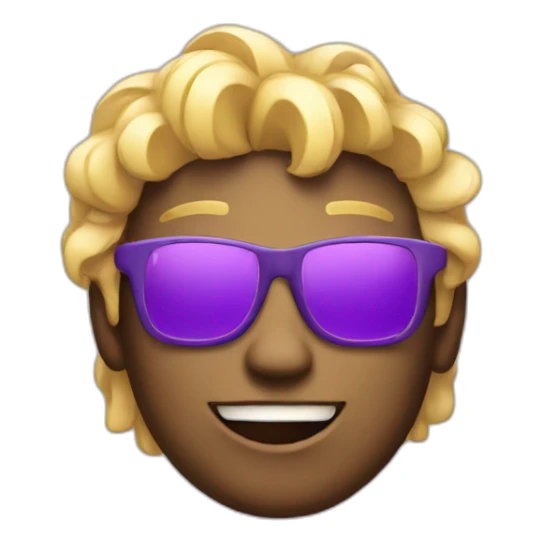 cool and 2D purple high electric emoji sticker