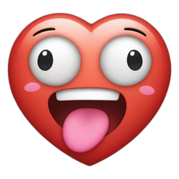 Heart with wink and kiss face sticker