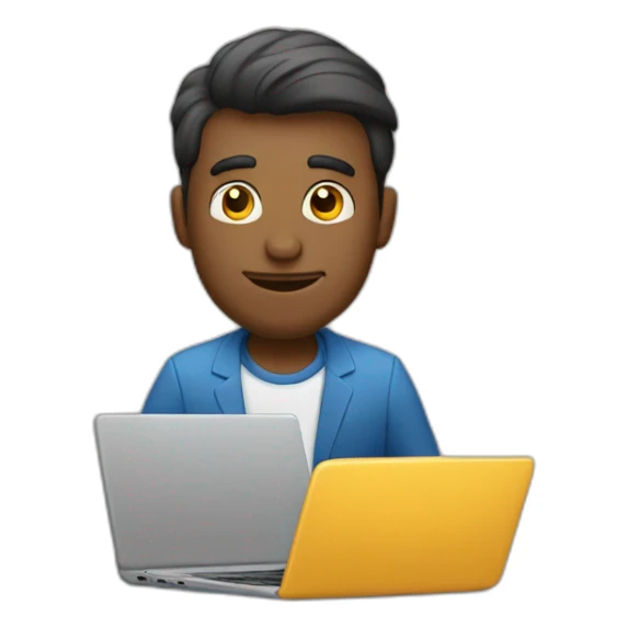 Hombre vesitdo con una laptop haciendo negocios sticker