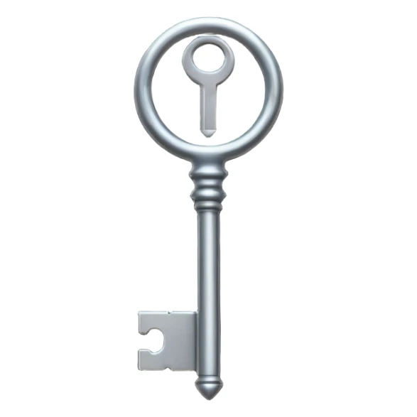 iOS emoji, minimal dark key, flat, fantasy item sticker