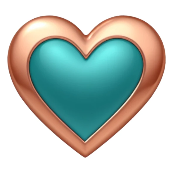 A teal, burnt orang, and rose gold heart, please.  sticker