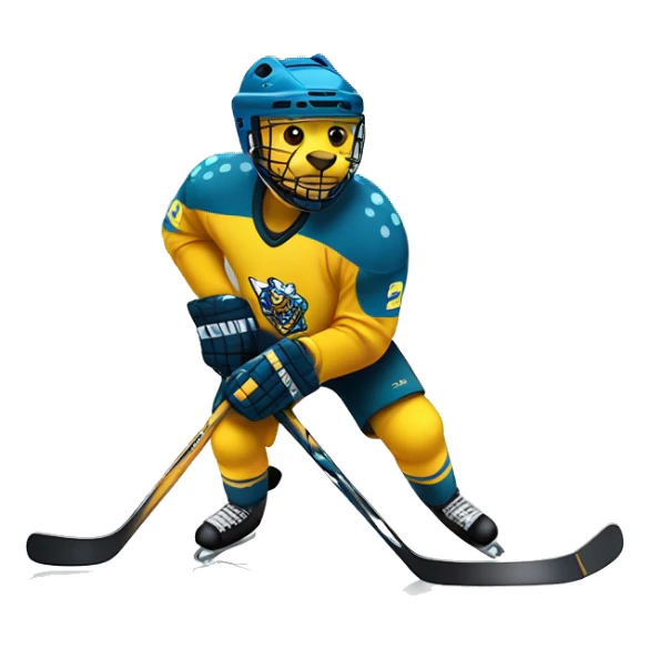 Yellow spotted Panther playing icehockey sticker
