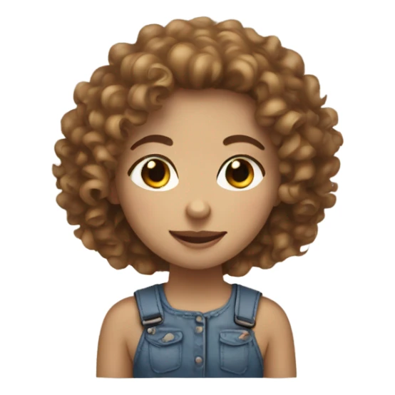 pale brown curly haired girl sticker