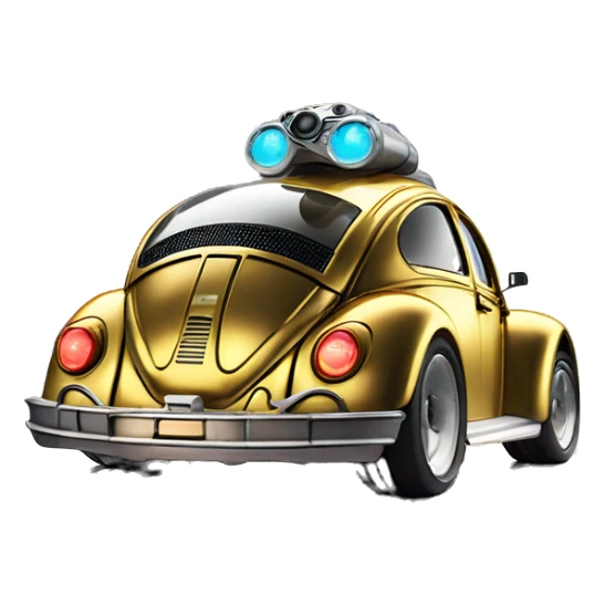 Rear view 1992 C-3PO Volkswagen bug fresh from space sticker