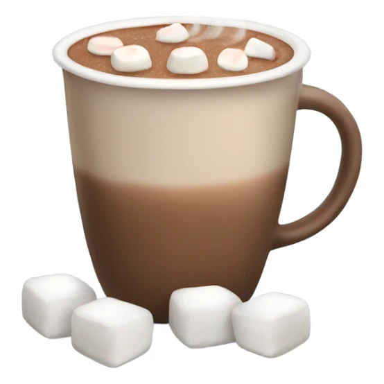 Light brown mug of hot chocolate with marshmallows  sticker