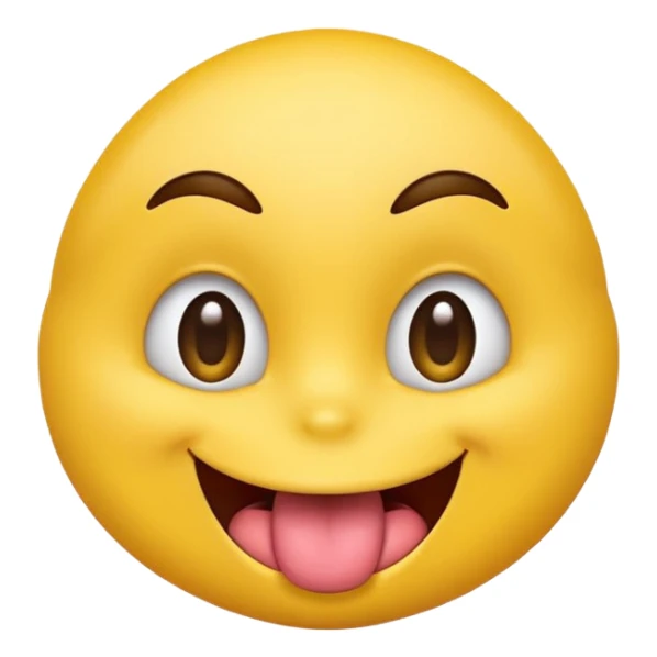 "A mischievous yellow emoji face with a sly, tilted smile, slanted eyebrows, and its tongue playfully sticking out to the side. The background is a deep purple. The expression looks naughty, teasing, and a little cheeky." sticker