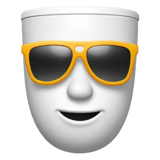 Toilet with sun glasses  sticker