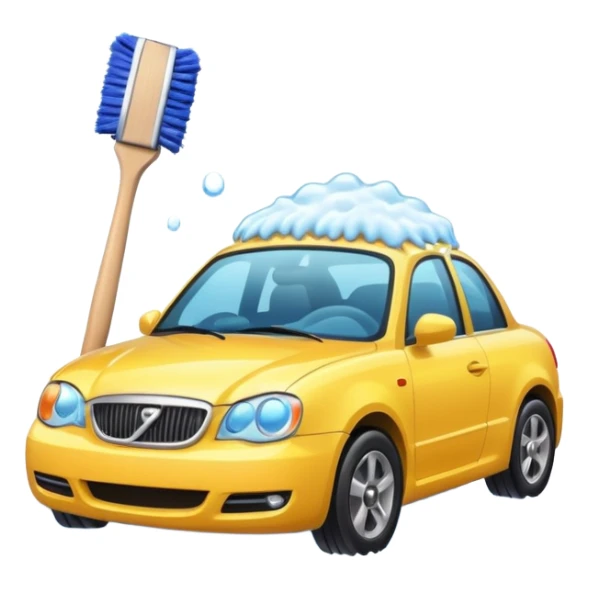 create me an image for a vertical in my super app, Car wash, add a washing brush sticker