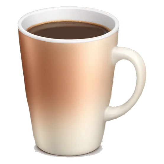 Realistic isolated rose gold,brown, and cream gradient coffee cup . sticker