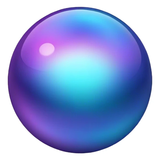 Gradient iridescent purple indigo blue cyan ball sticker
