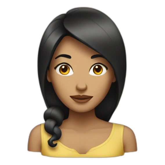 Women with big forhead and black hair sticker