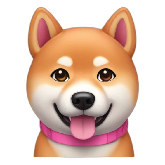Pink shiba inu sticker