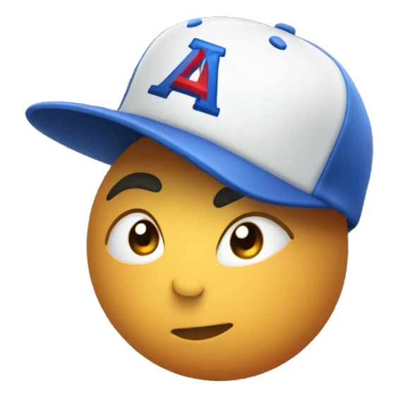 Emoji wearing a baseball hat backwards. The hate should be backwards so that I can see the snapback part. The egg should be a little taller and more oval shaped. sticker