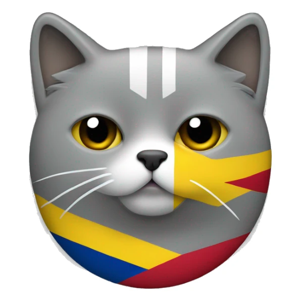 Bandera de colombia y un gato gris sticker