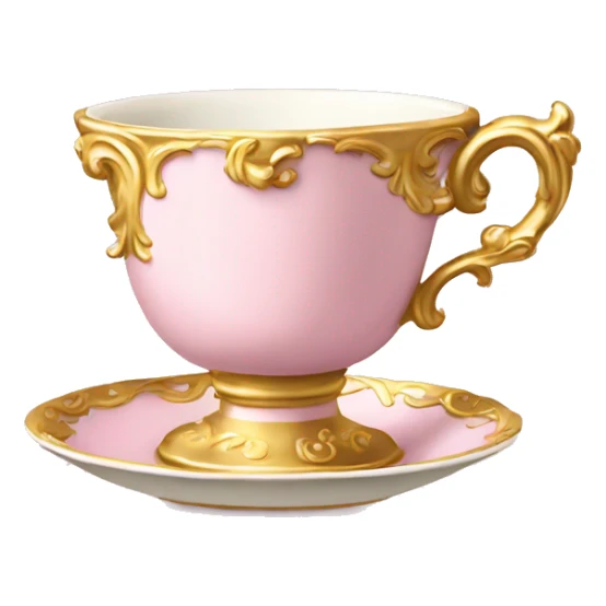 Light pink and gold vintage rococo coffee cup  sticker