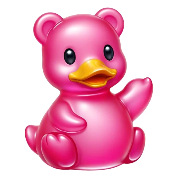 pink gummy jelly bear duck  sticker