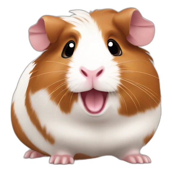 rearing brown happy cute guinea pig sticker