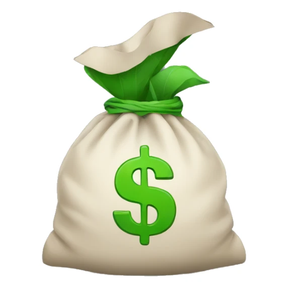 Money bag with green dollar sign sticker