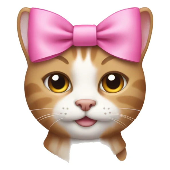 A cat with a pink bow in its hair  sticker