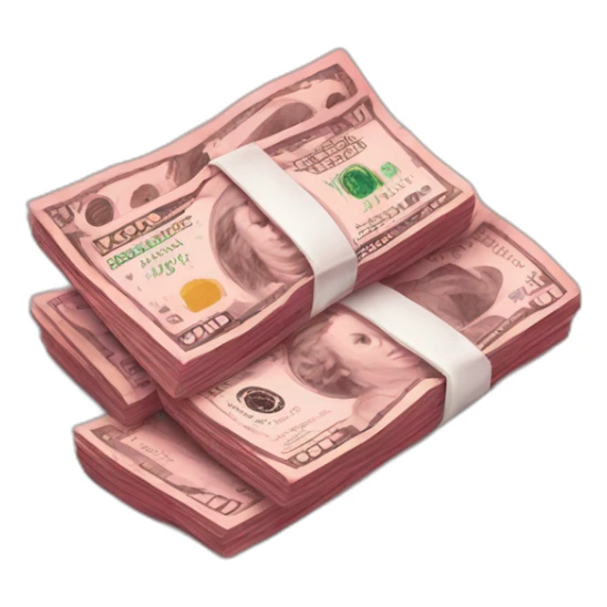 red suite of money sticker