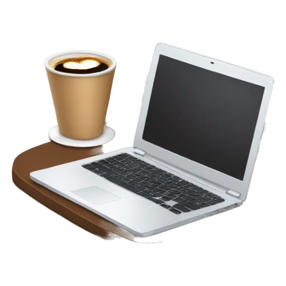laptop with cup of coffe sticker