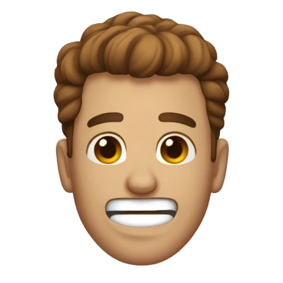 a guy dying of lauging with brown hair sticker