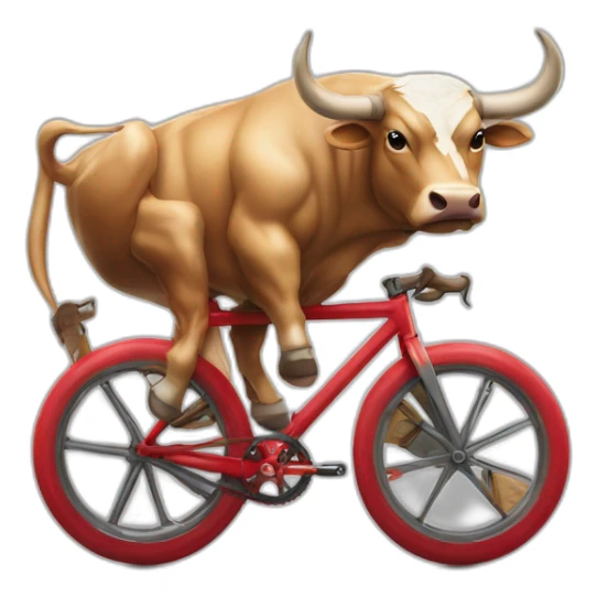 bull riding red fixed gear bicycle whith bullhorn wheel sticker