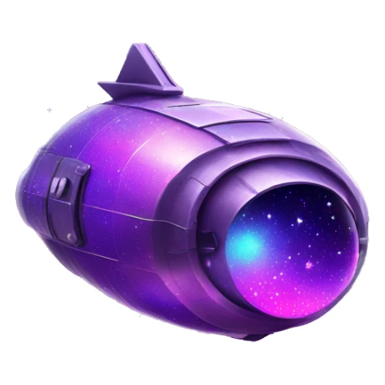 colorful purple sparkles spaceship sticker