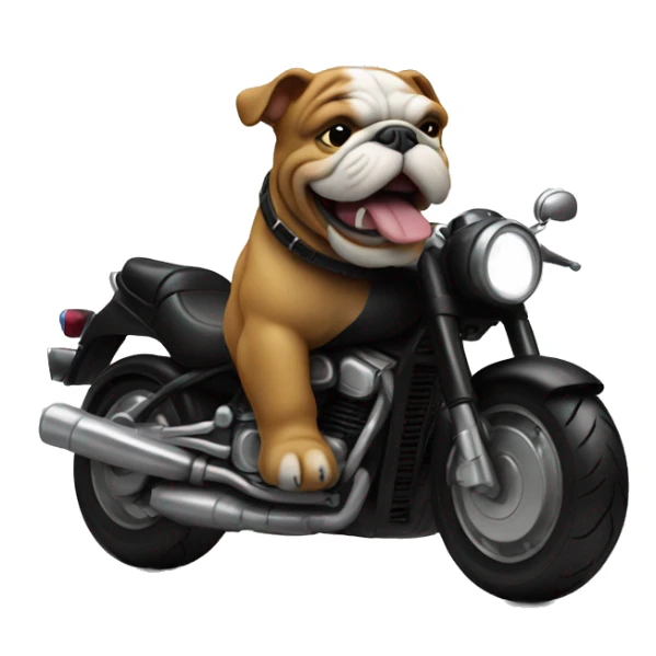 Bulldog on a black motorcycle sticker