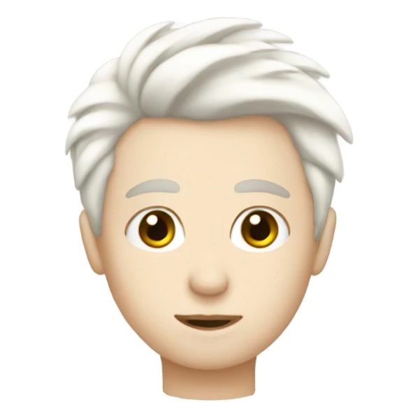 Me with short white wispy hair pale skin sticker