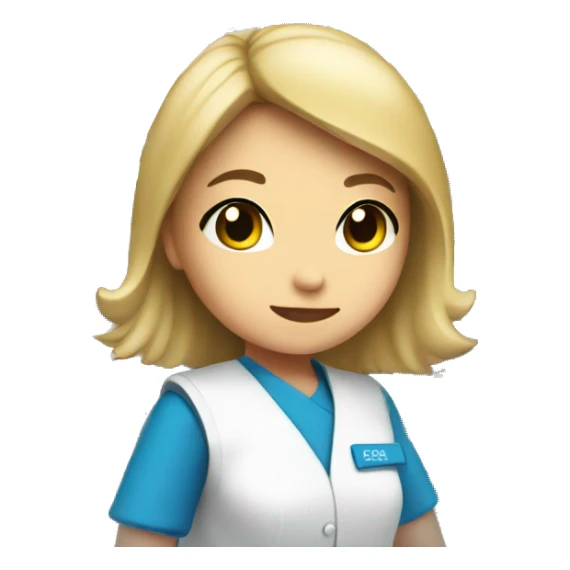 Girl pharmacy dispenser in blue uniform  sticker