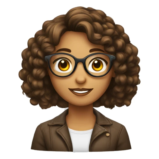 Fille avec lunette ronde cheveux brun attacher sticker