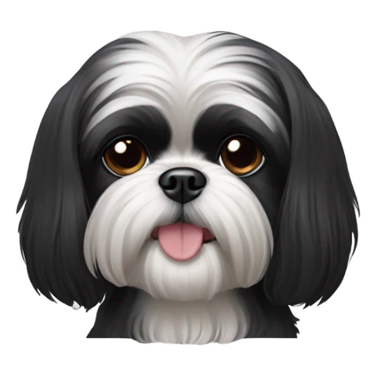 A black Shih Tzu dog sticker