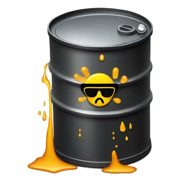 oil drum with hazardous waste and sunglasses leaking oil sticker