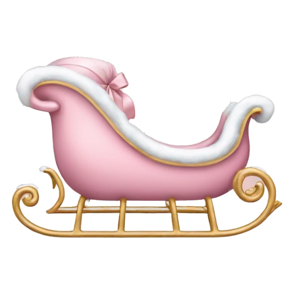 pastel pink Christmas sleigh sticker