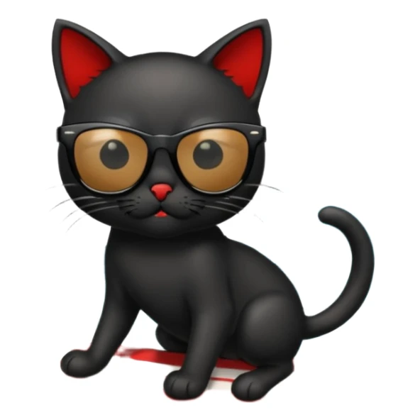 a bad kitty on the waves. make the cat look devlishish with a pair of black ray bans wayfers on. surfing  sticker